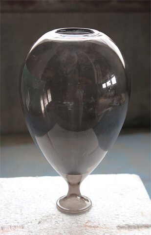 Neutral Grey Hand-blown Glass Vase
