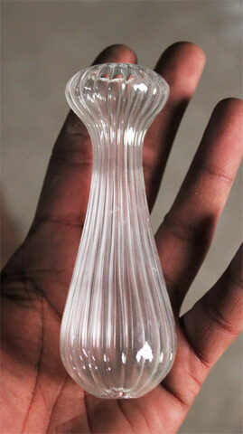Engraved Glass Pencil Neck / Stem Vase