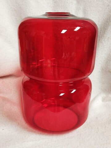 Modern Red Glass Fairy Lamp/Candle Holder Base