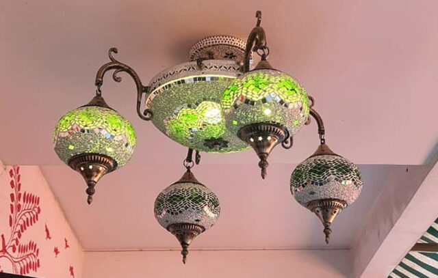 Turkish Sultan Mosaic Chandelier - Large Globes