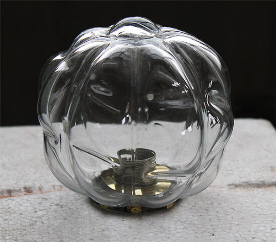 Glass Crystal Vase With a Metallic Cage Base