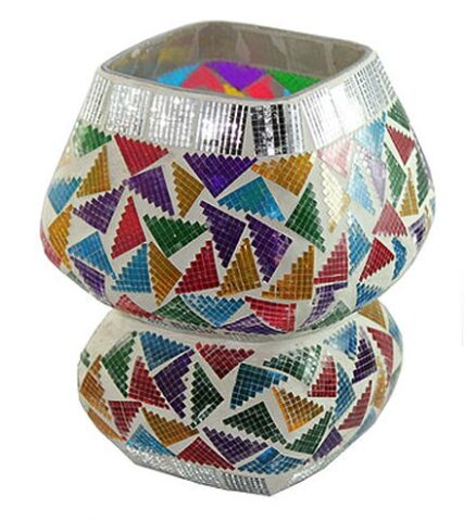 Glass Dome Shape Mosaic Glass Table Lamp | Melt Tart Warmer Diffuser Ceramic Cup