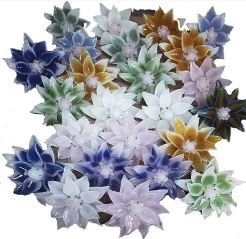 Acrylic Milky/Crystal Lotus Flowers