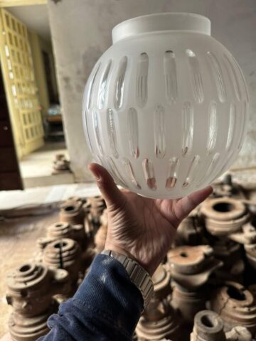 Spherical Crystal Frosted Glass Vase