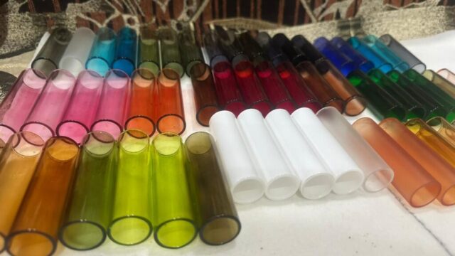 Colorful Shiny and Frosted Glass Tubes